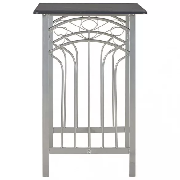 3 darabos fekete fa és acél bárszett