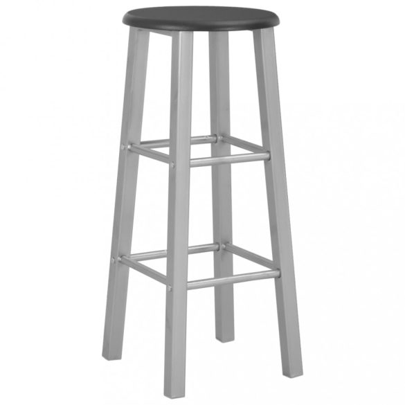 3 darabos fekete fa és acél bárszett