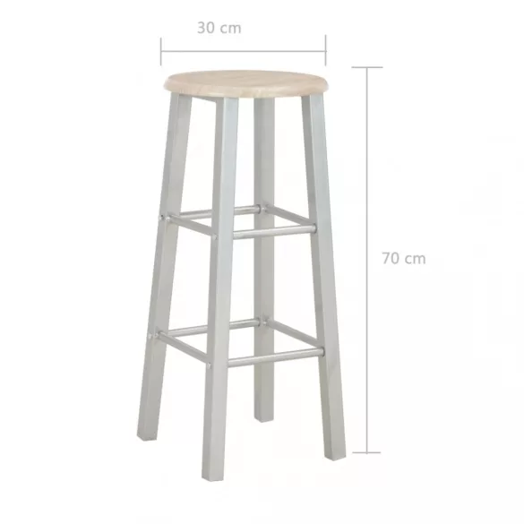 3 darabos fa és acél bárszett