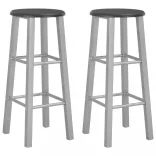 2 db ezüstszínű MDF bárszék