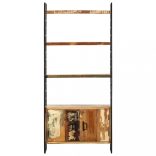 4 szintes tömör újrahasznosított fa könyvespolc 80x30x180 cm