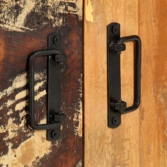 4 szintes tömör újrahasznosított fa könyvespolc 80x30x180 cm