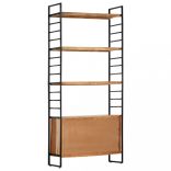4-szintes tömör akácfa könyvespolc 80 x 30 x 180 cm