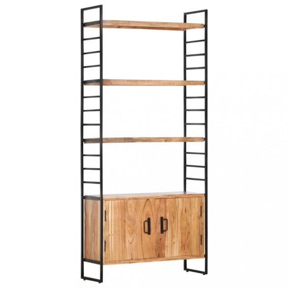 4-szintes tömör akácfa könyvespolc 80 x 30 x 180 cm