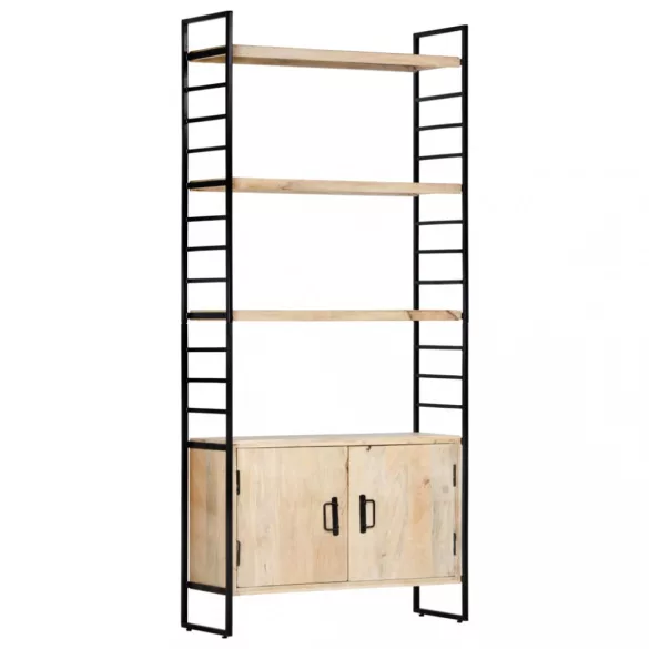 4-szintes tömör mangófa könyvespolc 80 x 30 x 180 cm