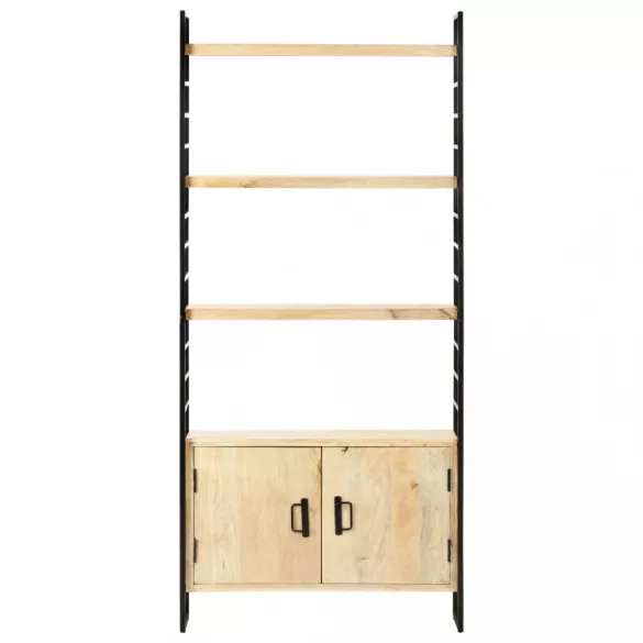 4-szintes tömör mangófa könyvespolc 80 x 30 x 180 cm