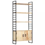 4-szintes tömör mangófa könyvespolc 80 x 30 x 180 cm