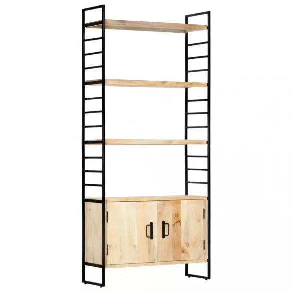 4-szintes tömör mangófa könyvespolc 80 x 30 x 180 cm