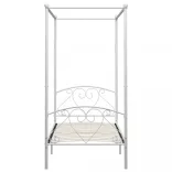 fehér fém baldachinos ágykeret 120 x 200 cm