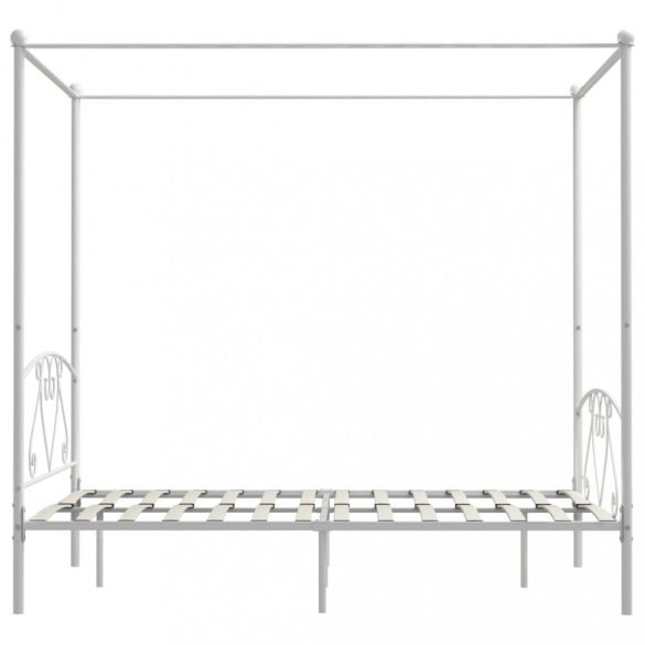 fehér fém baldachinos ágykeret 160 x 200 cm