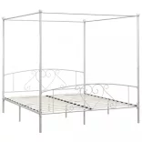 fehér fém baldachinos ágykeret 180 x 200 cm