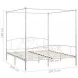 fehér fém baldachinos ágykeret 180 x 200 cm