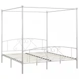 fehér fém baldachinos ágykeret 200 x 200 cm
