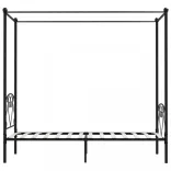 fekete fém baldachinos ágykeret 100 x 200 cm