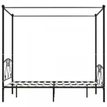 fekete fém baldachinos ágykeret 140 x 200 cm