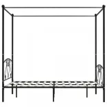 fekete fém baldachinos ágykeret 160 x 200 cm