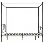 fekete fém baldachinos ágykeret 180 x 200 cm