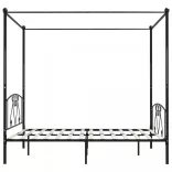 fekete fém baldachinos ágykeret 200 x 200 cm