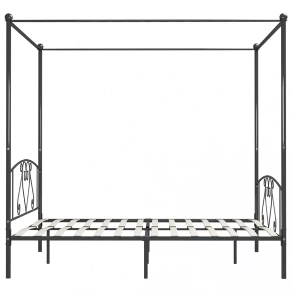 szürke fém baldachinos ágykeret 180 x 200 cm