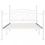 fehér fém ágykeret lécezett ágyráccsal 100 x 200 cm