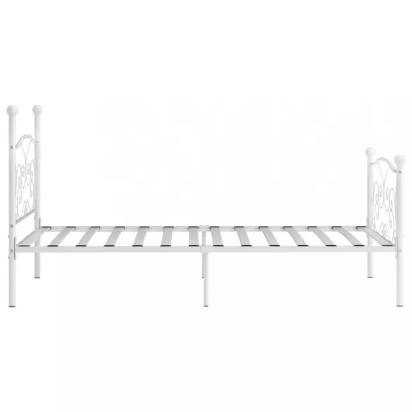 fehér fém ágykeret lécezett ágyráccsal 100 x 200 cm