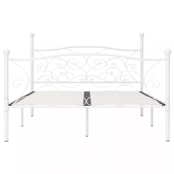 fehér fém ágykeret lécezett ágyráccsal 140 x 200 cm