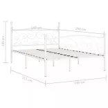 fehér fém ágykeret lécezett ágyráccsal 140 x 200 cm