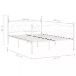 fehér fém ágykeret lécezett ágyráccsal 160 x 200 cm