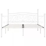 fehér fém ágykeret lécezett ágyráccsal 200 x 200 cm