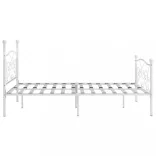fehér fém ágykeret lécezett ágyráccsal 200 x 200 cm