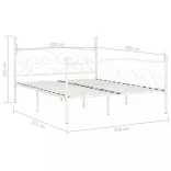 fehér fém ágykeret lécezett ágyráccsal 200 x 200 cm
