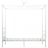 fehér fém baldachinos ágykeret 90 x 200 cm