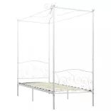 fehér fém baldachinos ágykeret 100 x 200 cm