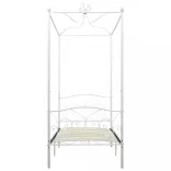 fehér fém baldachinos ágykeret 100 x 200 cm