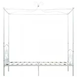 fehér fém baldachinos ágykeret 100 x 200 cm