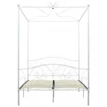fehér fém baldachinos ágykeret 120 x 200 cm