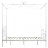 fehér fém baldachinos ágykeret 120 x 200 cm