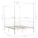 fehér fém baldachinos ágykeret 120 x 200 cm