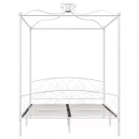 fehér fém baldachinos ágykeret 160 x 200 cm