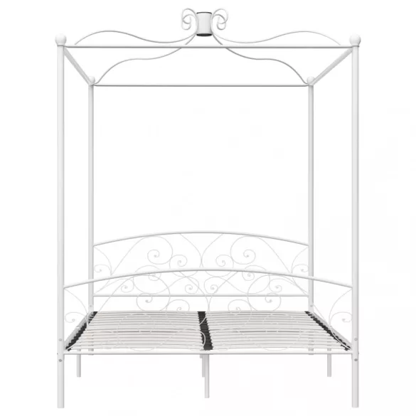 fehér fém baldachinos ágykeret 180 x 200 cm