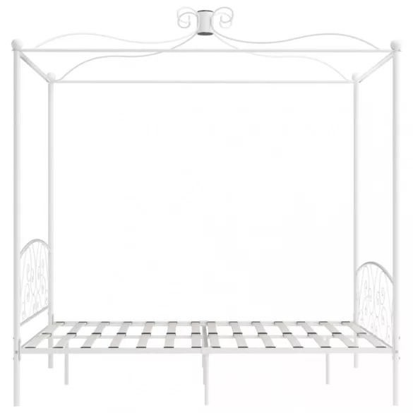 fehér fém baldachinos ágykeret 180 x 200 cm