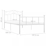 fehér fém ágykeret 100 x 200 cm