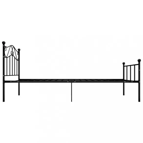 fekete fém ágykeret 90 x 200 cm
