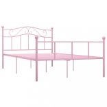 rózsaszín fém ágykeret 120 x 200 cm