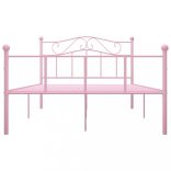 rózsaszín fém ágykeret 120 x 200 cm
