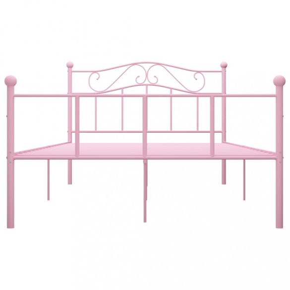 rózsaszín fém ágykeret 120 x 200 cm