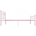 rózsaszín fém ágykeret 120 x 200 cm