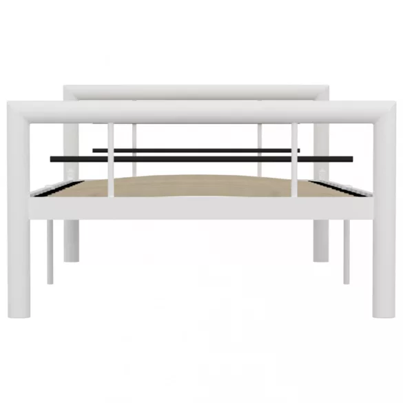 fehér és fekete fém ágykeret 90 x 200 cm