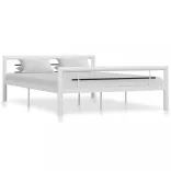 fehér és fekete fém ágykeret 160 x 200 cm