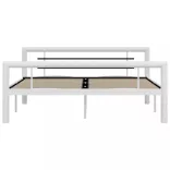 fehér és fekete fém ágykeret 160 x 200 cm